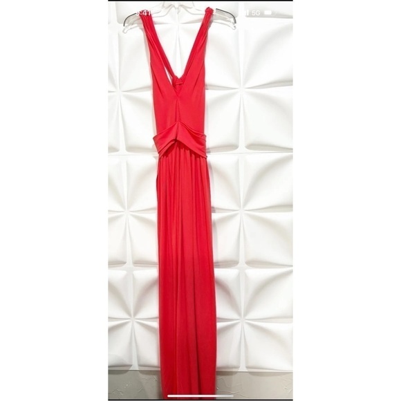 Halston Heritage Sz 2 Long Criss Cross Knot Halter Red Gown Formal Dress NWT NEW - Picture 12 of 14